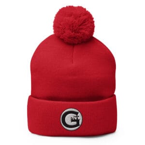 GRIT Embroidered Pom Beanie